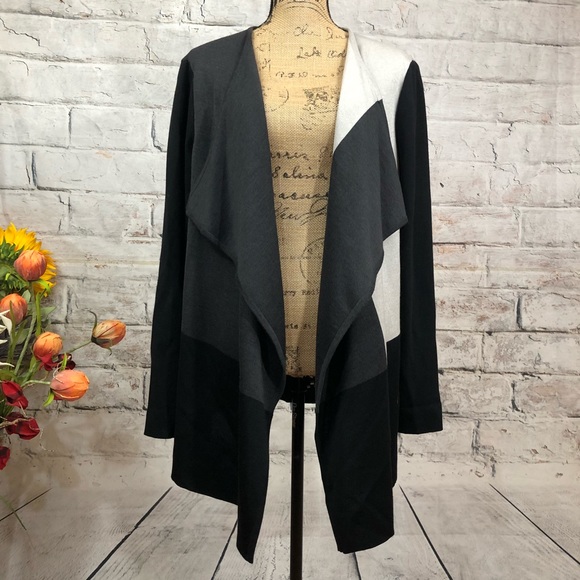 St. John Sweaters - St. John Black Label Colorblock Cascade Cardigan